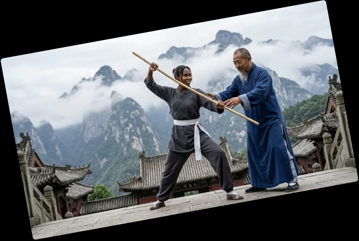 Dani imagining learning a martial art in the mountains